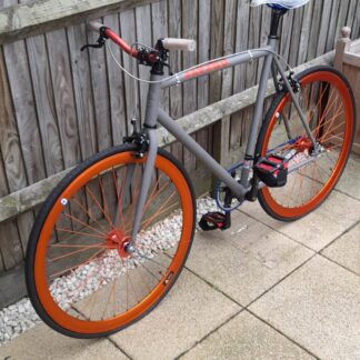 Grey And Orange  Pure Fix / Fixed Gear Cycle Large 58cm For Riders 5'10" to 6